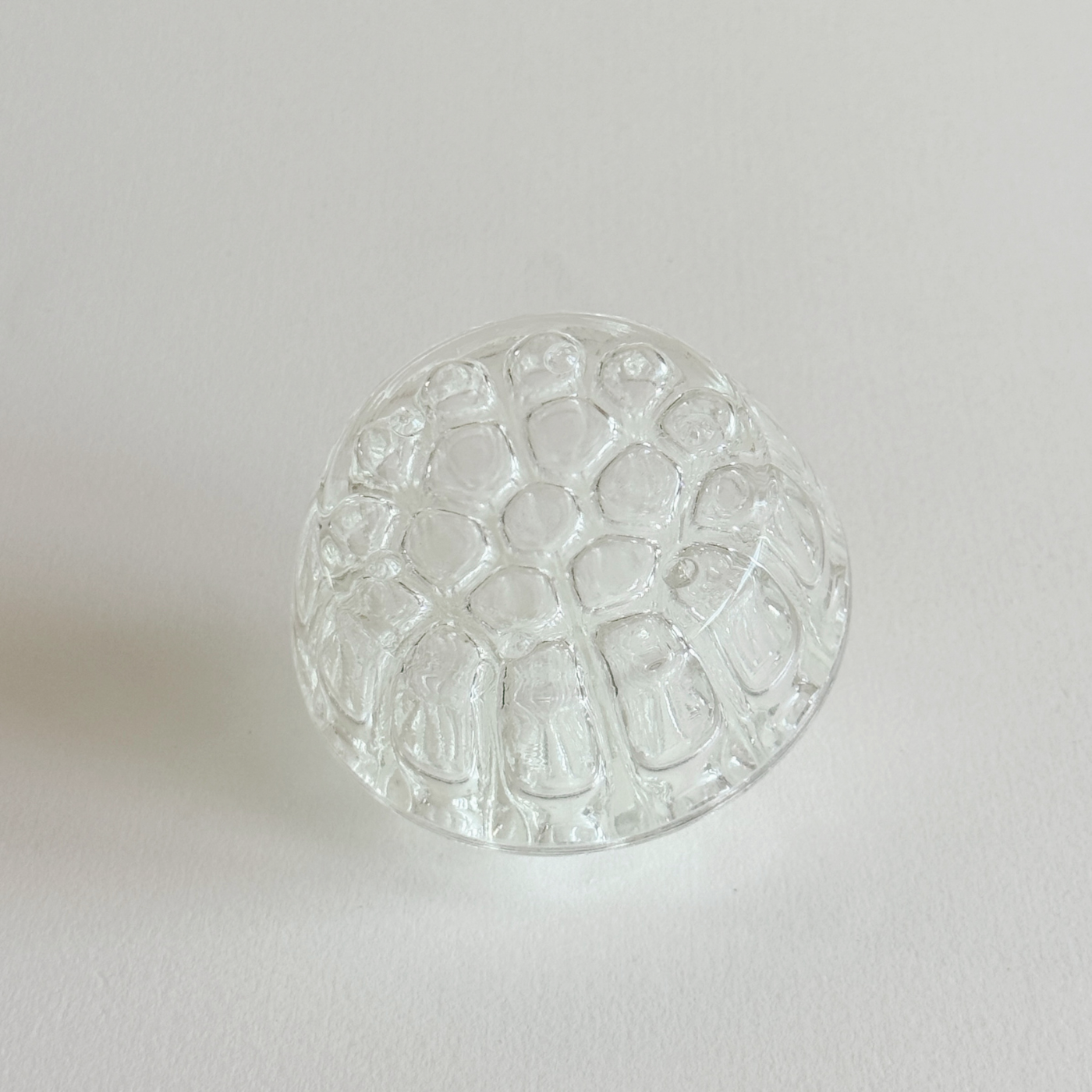 Bohemian Glass Flower Frog — Clear Glass, Czechia, 1960s