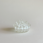 Bohemian Glass Flower Frog — Clear Glass, Czechia, 1960s