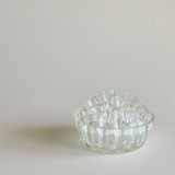 Bohemian Glass Flower Frog — Clear Glass, Czechia, 1960s