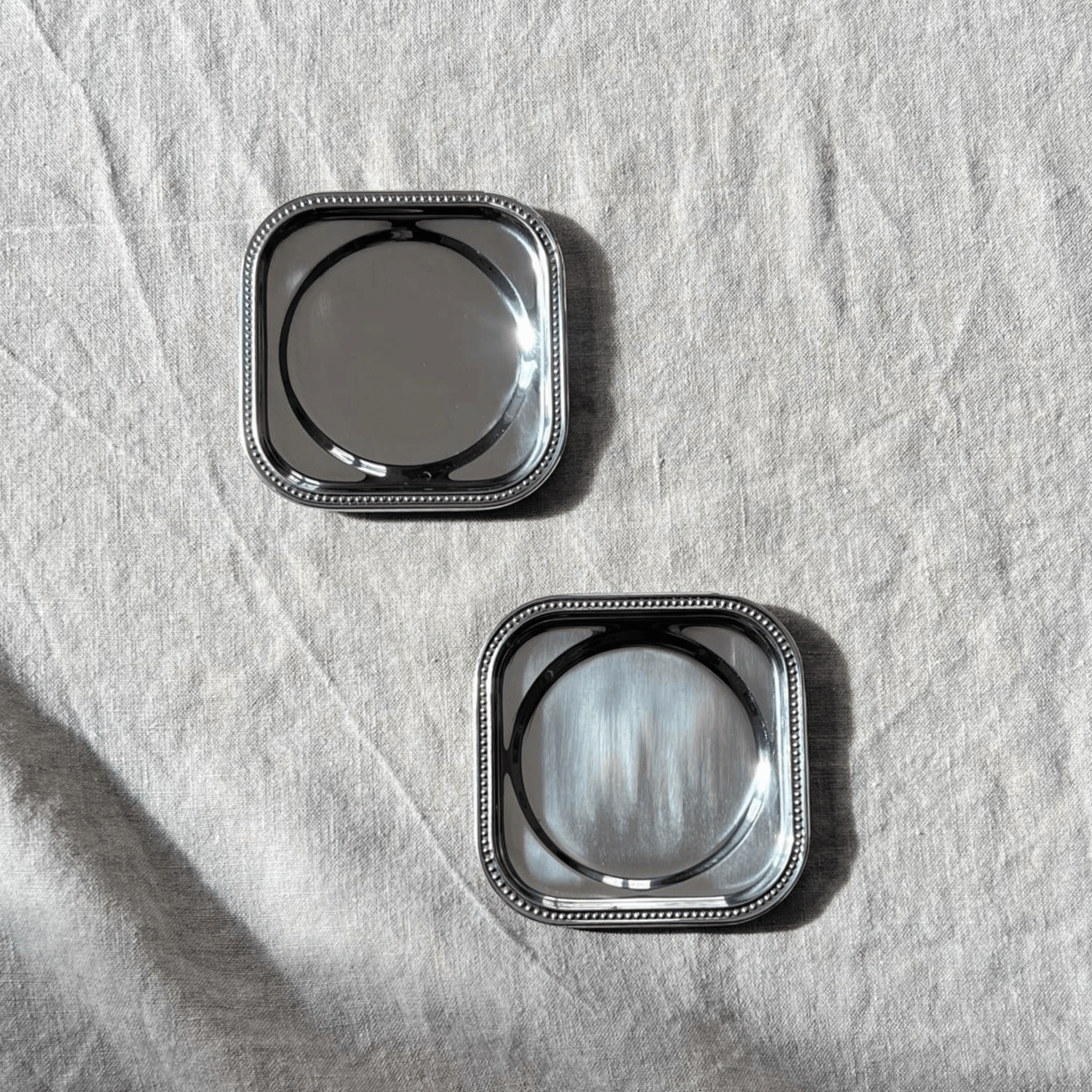 Metal Beaded coasters I Set of 2 - L'Officina General Store