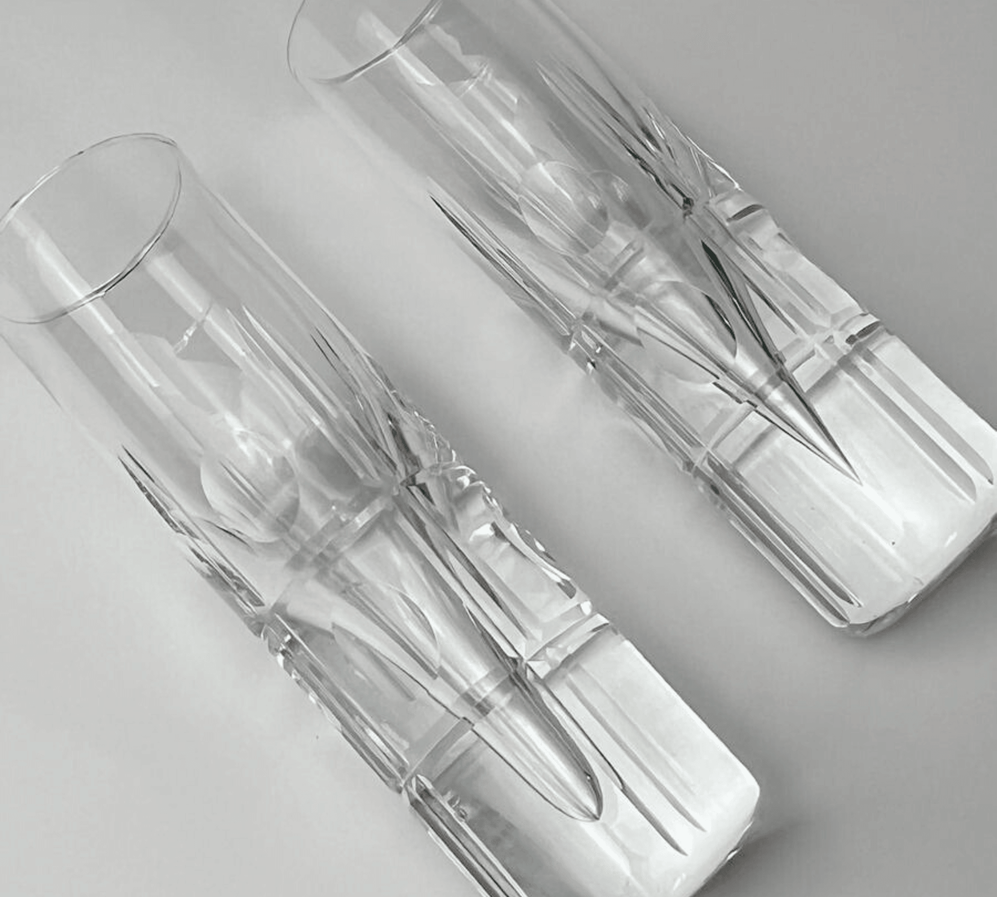 Mid Century Champagne Crystal Glasses I Set of 4 - L'Officina General Store