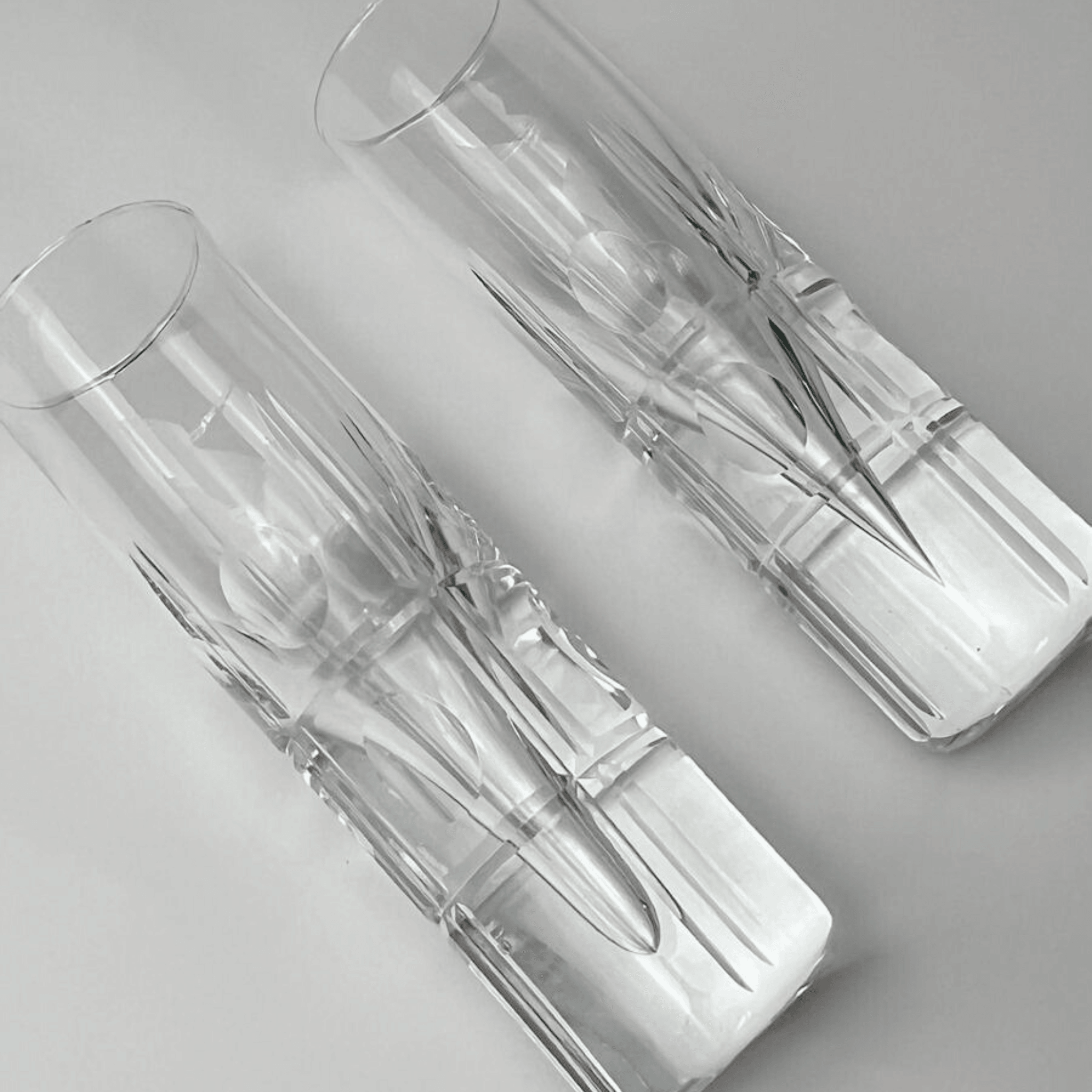 Mid Century Champagne Crystal Glasses I Set of 4 - L'Officina General Store