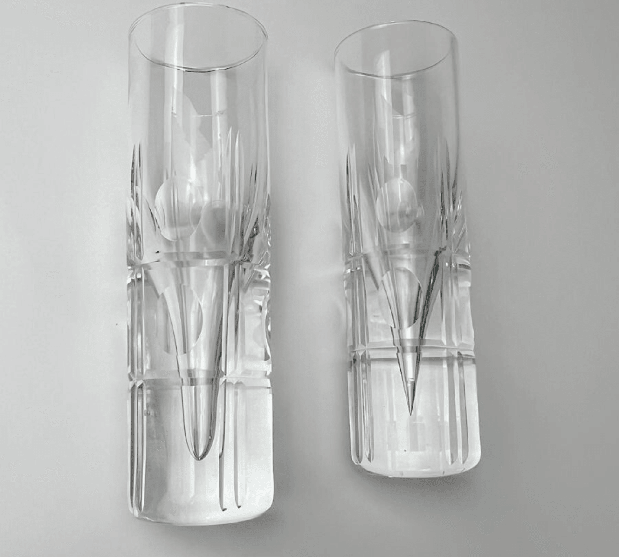Mid Century Champagne Crystal Glasses I Set of 4 - L'Officina General Store