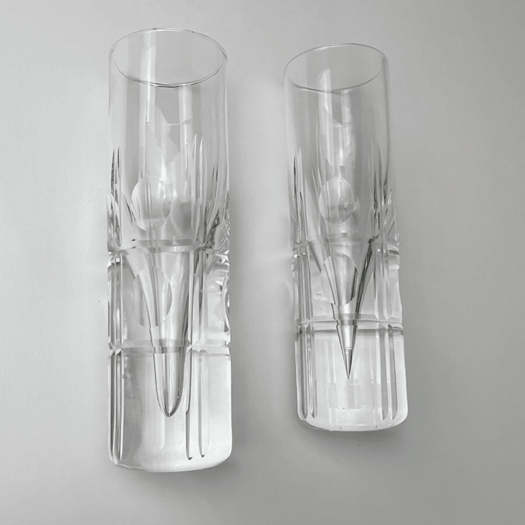 Mid Century Champagne Crystal Glasses I Set of 4 - L'Officina General Store