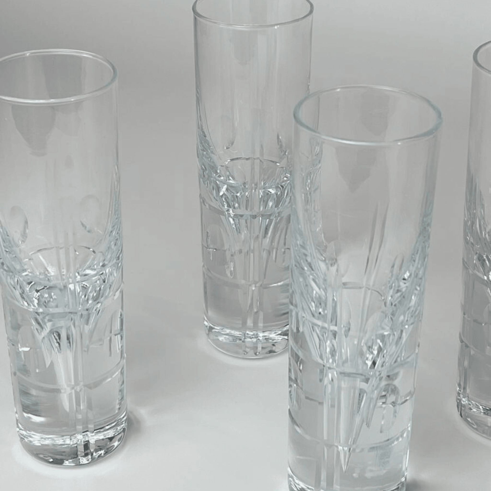 Mid Century Champagne Crystal Glasses I Set of 4 - L'Officina General Store