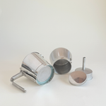 Giannini stainless steel stovetop coffee maker, Giannina silver moka pot with cast handle