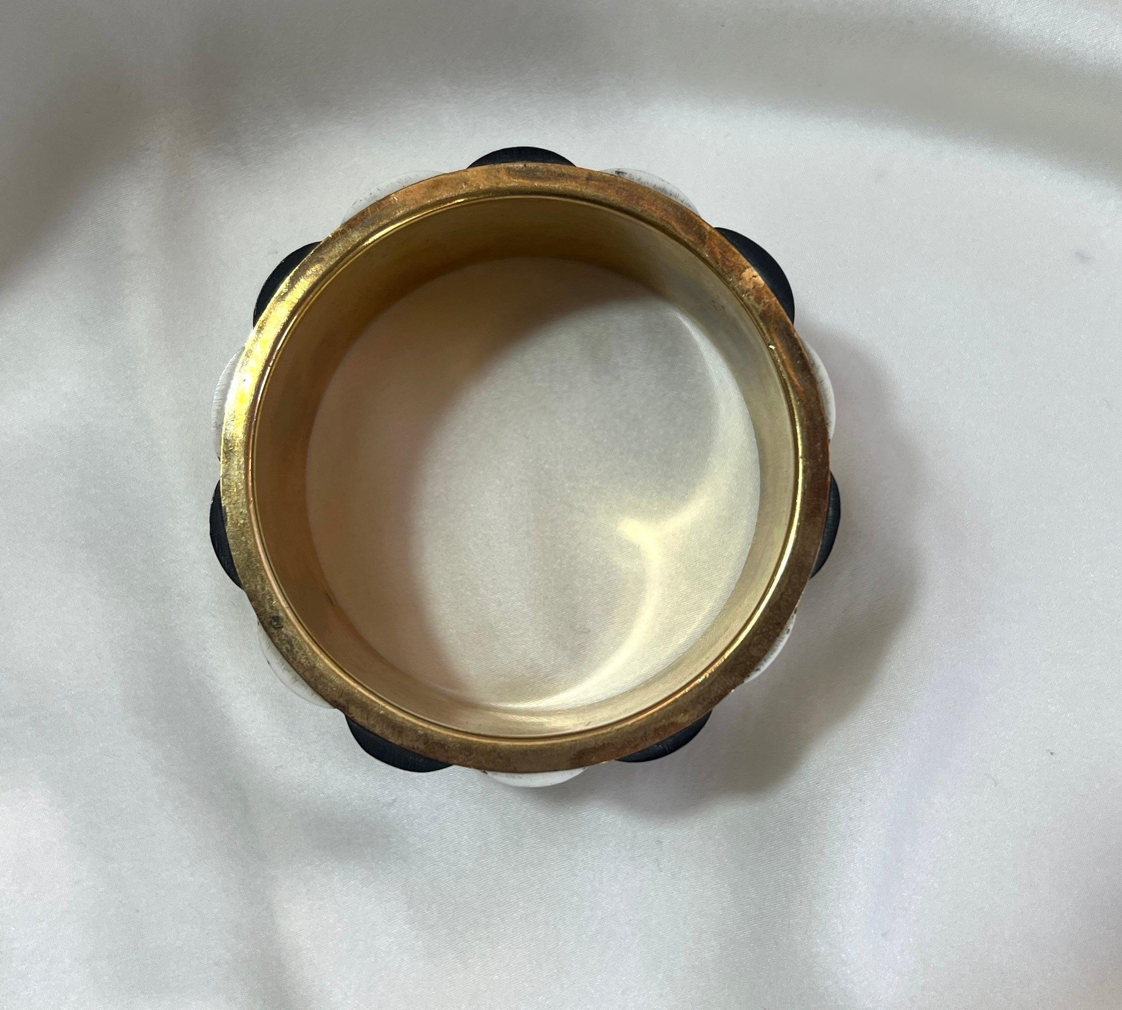 Monochrome and Brass Statement Bangle - L'Officina General Store