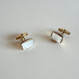 Mother of pearl rectangular cufflinks