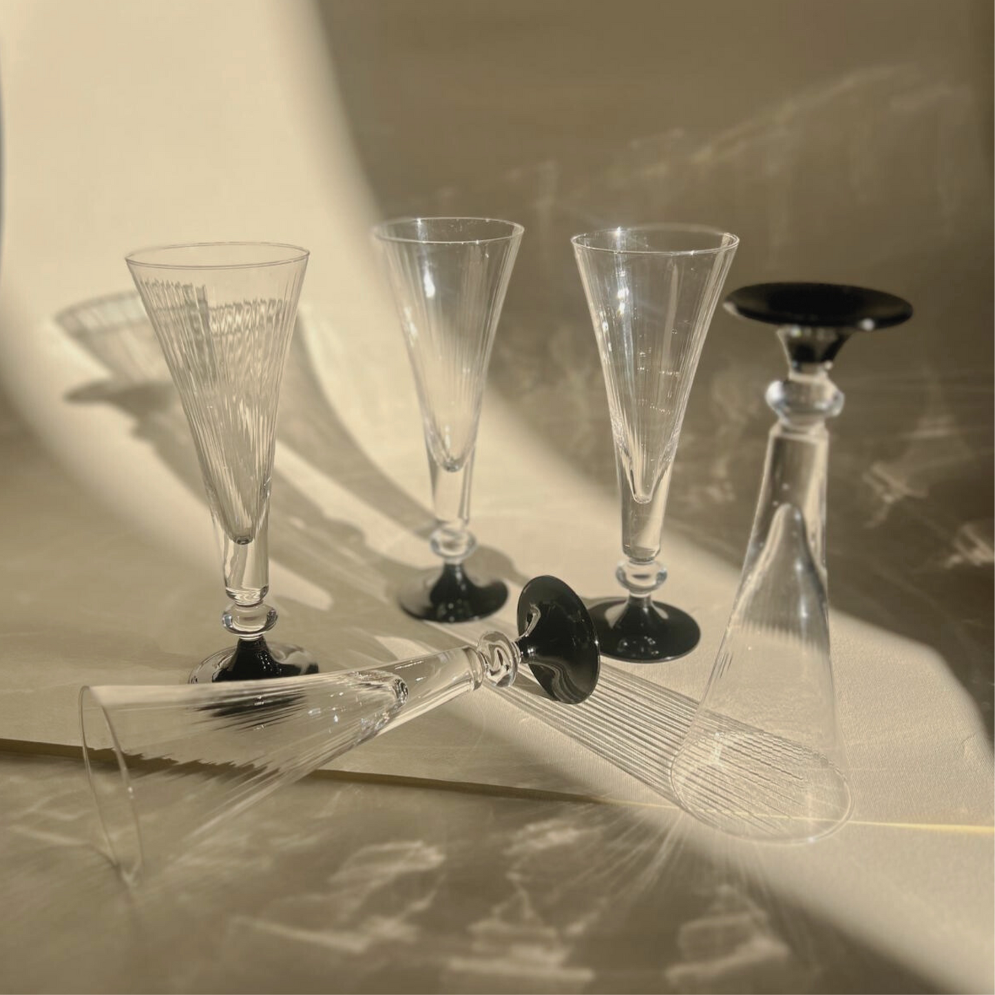 FLUTES CHAMPAGNE MURANO I Art Deco Dettagli a strisce