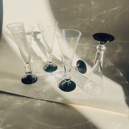 FLUTES CHAMPAGNE MURANO I Art Deco Dettagli a strisce