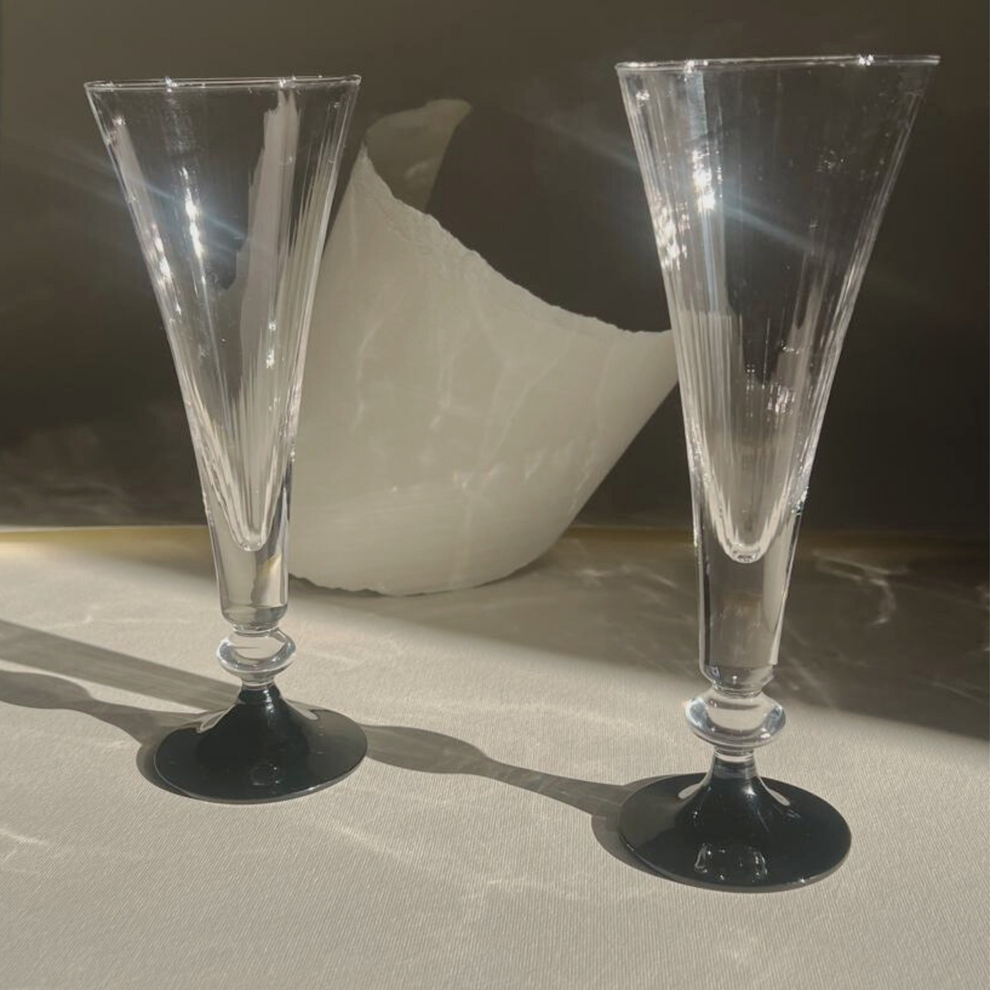 FLUTES CHAMPAGNE MURANO I Art Deco Dettagli a strisce