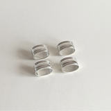 Pre-Loved silver plated napkin ring set of 4 in polished silver colour, L'Officina dining
