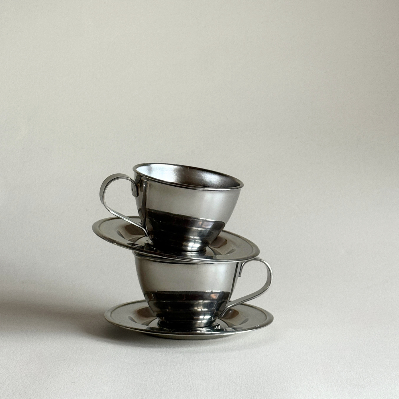Nanni P&B double-wall stainless steel espresso cups set of 2, Made in Italy