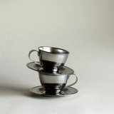 Nanni P&B double-wall stainless steel espresso cups set of 2, Made in Italy