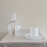 Frosted Glass Nightstand Drink Set