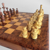 Vintage Italian Olive Wood Chess & Backgammon Set