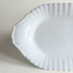 Luxury white porcelain plate 25 cm Ø × 14.5 cm H, as new condition-oval