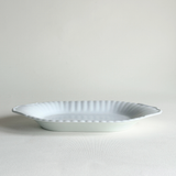 Luxury white porcelain plate 25 cm Ø × 14.5 cm H, as new condition-oval