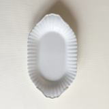 Luxury white porcelain plate 25 cm Ø × 14.5 cm H, as new condition-oval