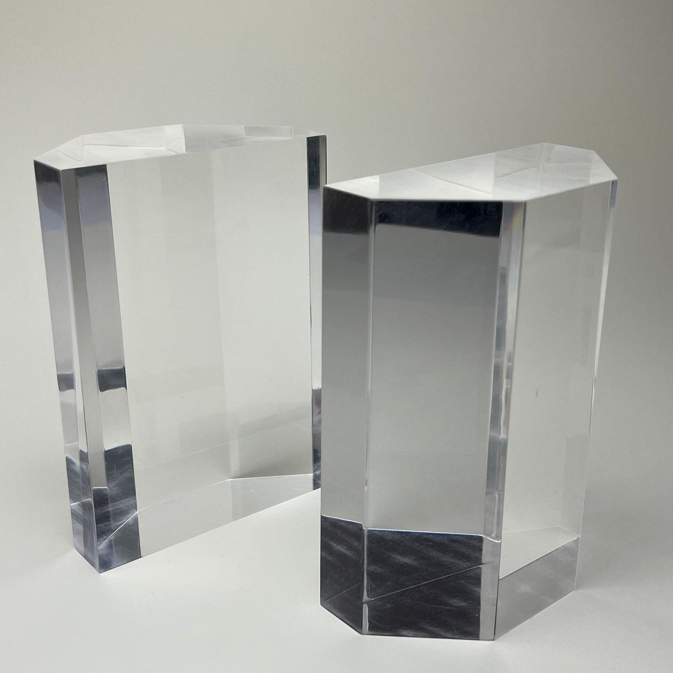 Pair of Acrylic Bookends I Parisian 70s vintage - L'Officina General Store