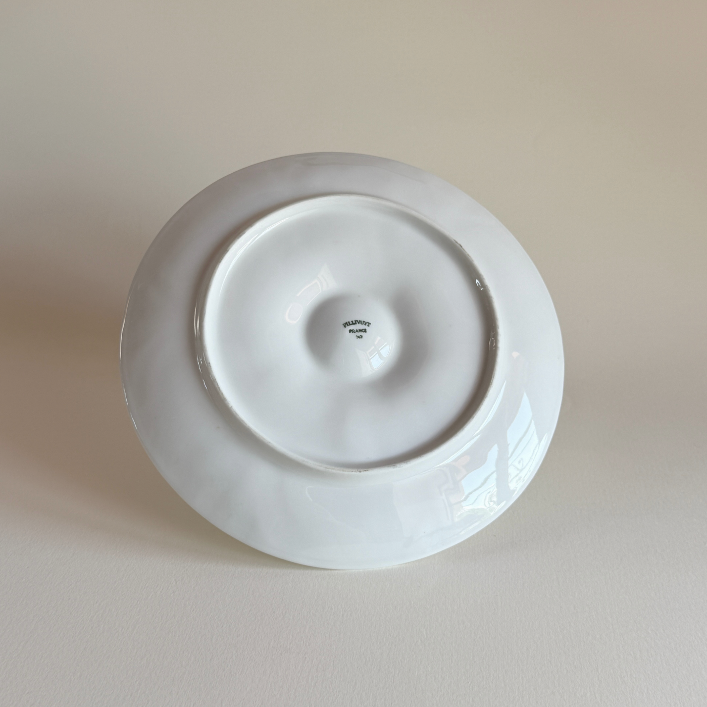Pillivuyt Porcelain Oyster Plate — White Ceramic, France, 1970s
