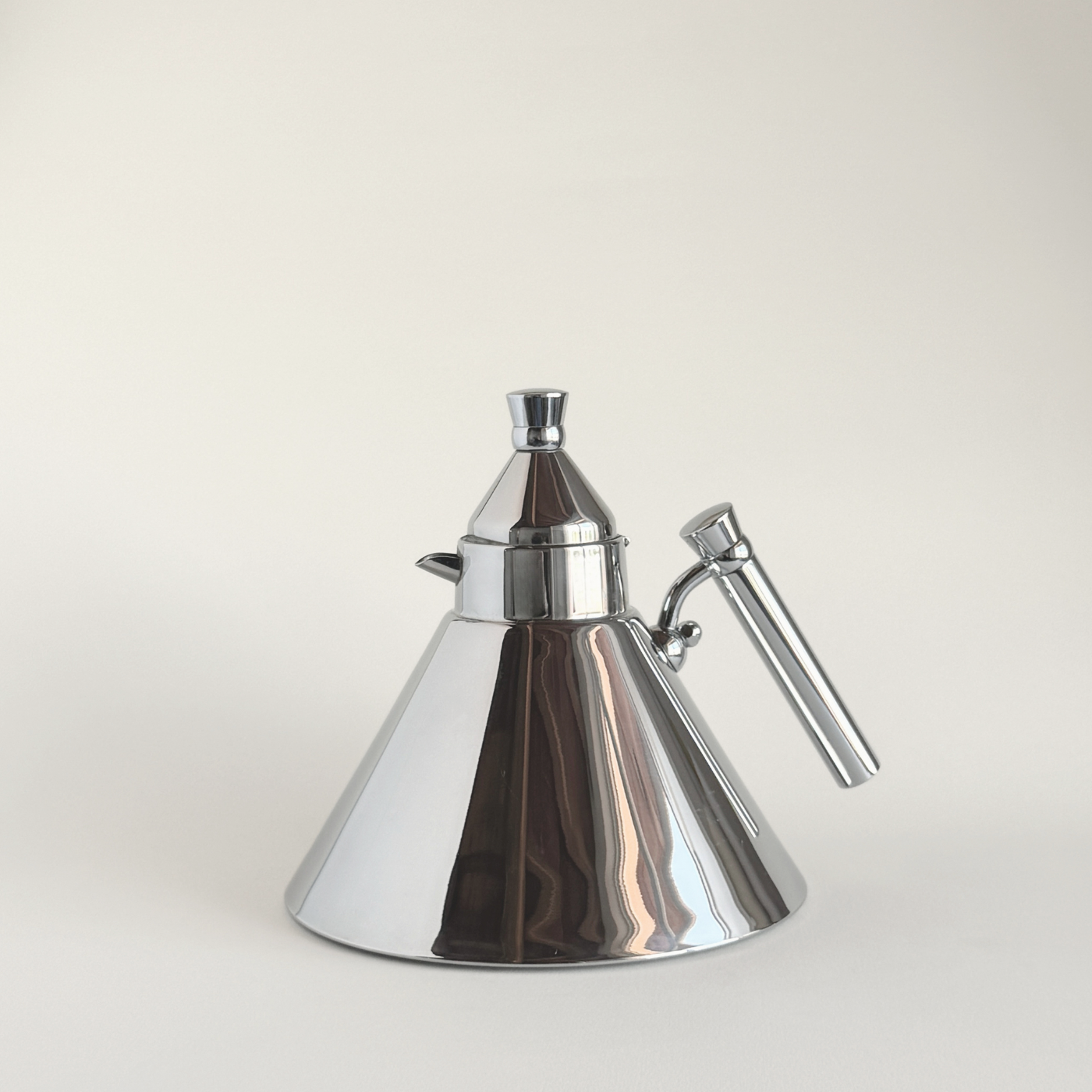 Stainless steel kettle by Prandelli showing 1980s Italian industrial design
