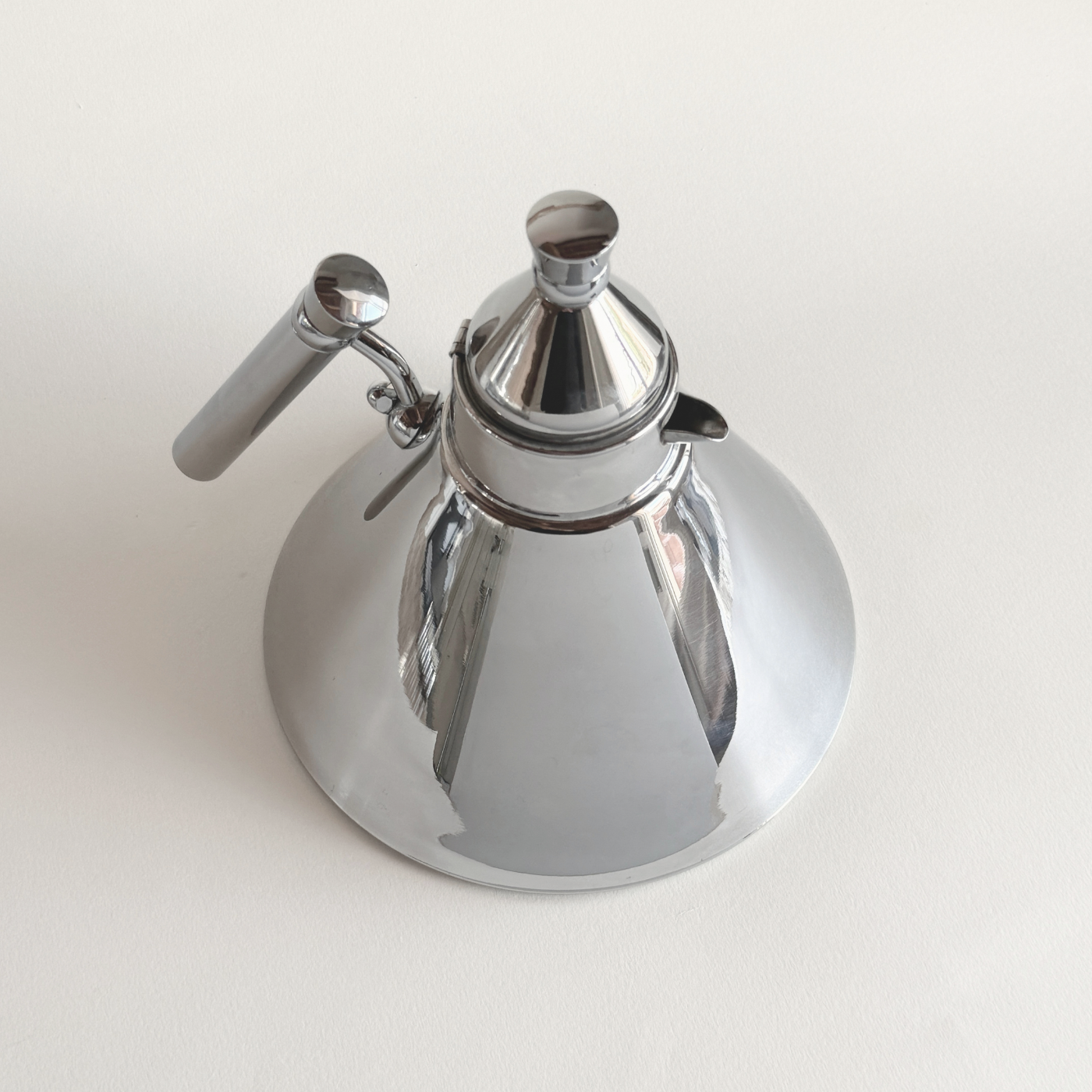 Stainless steel kettle by Prandelli showing 1980s Italian industrial design