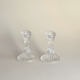 Bougeoirs en cristal | Strié · Lot de 2