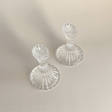 Bougeoirs en cristal | Strié · Lot de 2