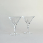 Pre-Loved RCR crystal martini glasses in clear glass, Italy, for aperitivo and cocktail hour
