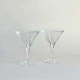 Pre-Loved RCR crystal martini glasses in clear glass, Italy, for aperitivo and cocktail hour