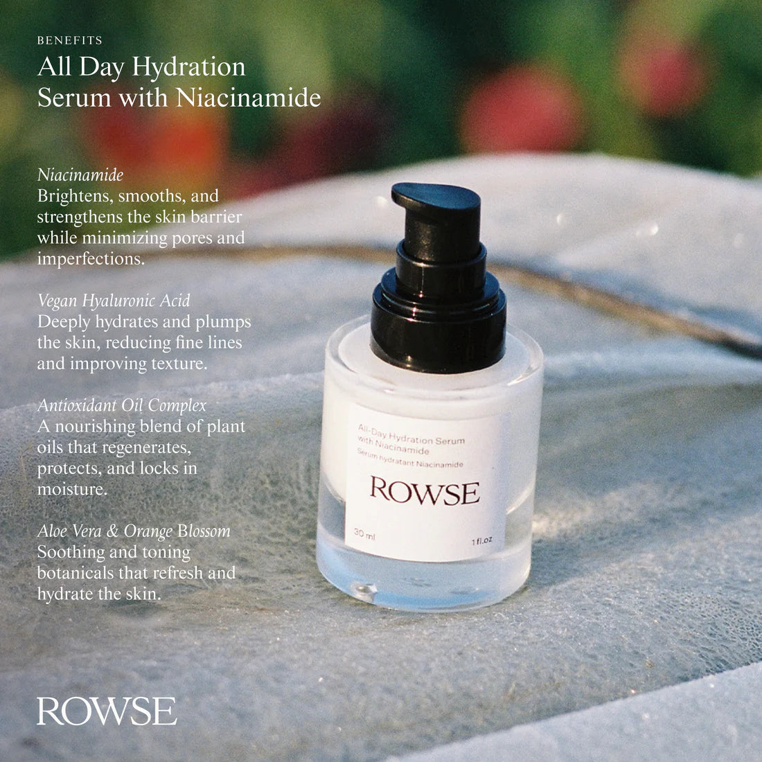 Rowse All-Day Moisturizer | Niacinamide · 30ml