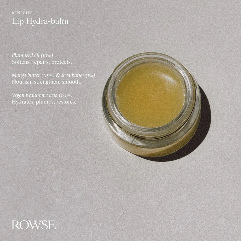 Rowse Lip Hydra-Balm Natural | Plum Seed · Hyaluronic Acid