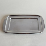 Silver Chrome Rectangle Serving Tray – Vintage Metal Tableware