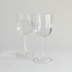 Italian ribbed red wine glasses — set of 2, front view showing wide ribbed bowl and hexagonal geometric stem, 2000s Italian production