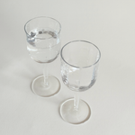 Italian ribbed red wine glasses — close-up of ribbed bowl showing glass clarity, approx. 100g per glass