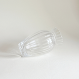 Pre-Loved small clear glass vase with ribbed detail, 2000s, L'Officina General Store