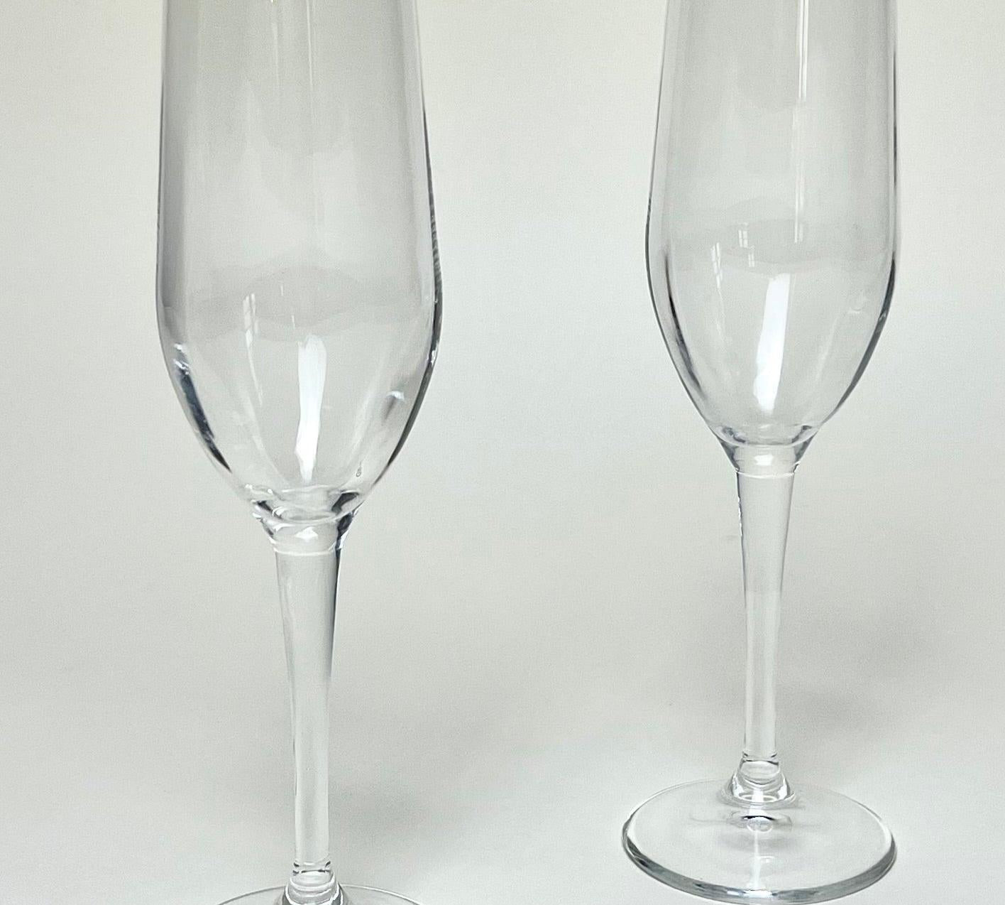 CHAMPAGNE FLUTES I Soft stripe detail I Set of 2 - L'Officina General Store