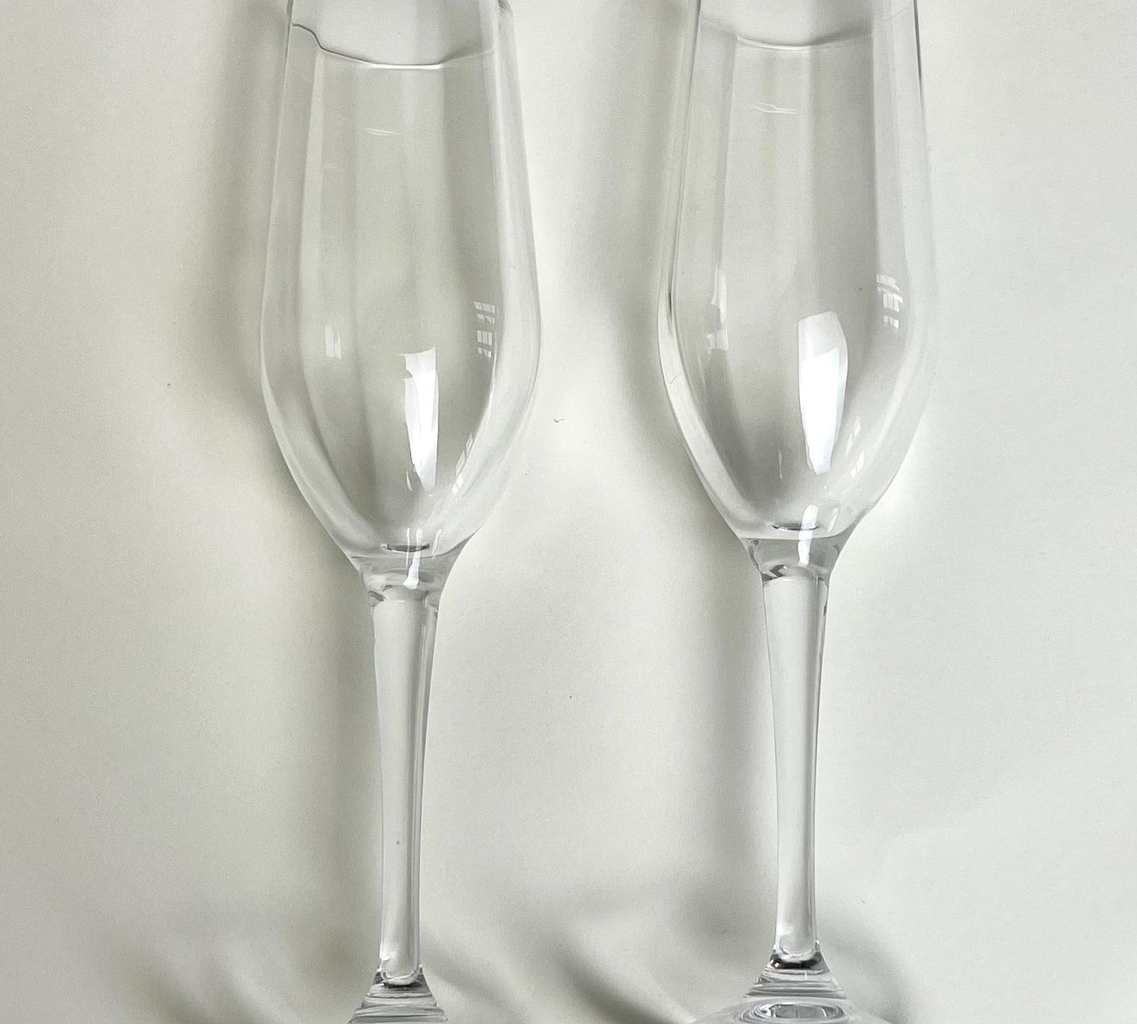 CHAMPAGNE FLUTES I Soft stripe detail I Set of 2 - L'Officina General Store