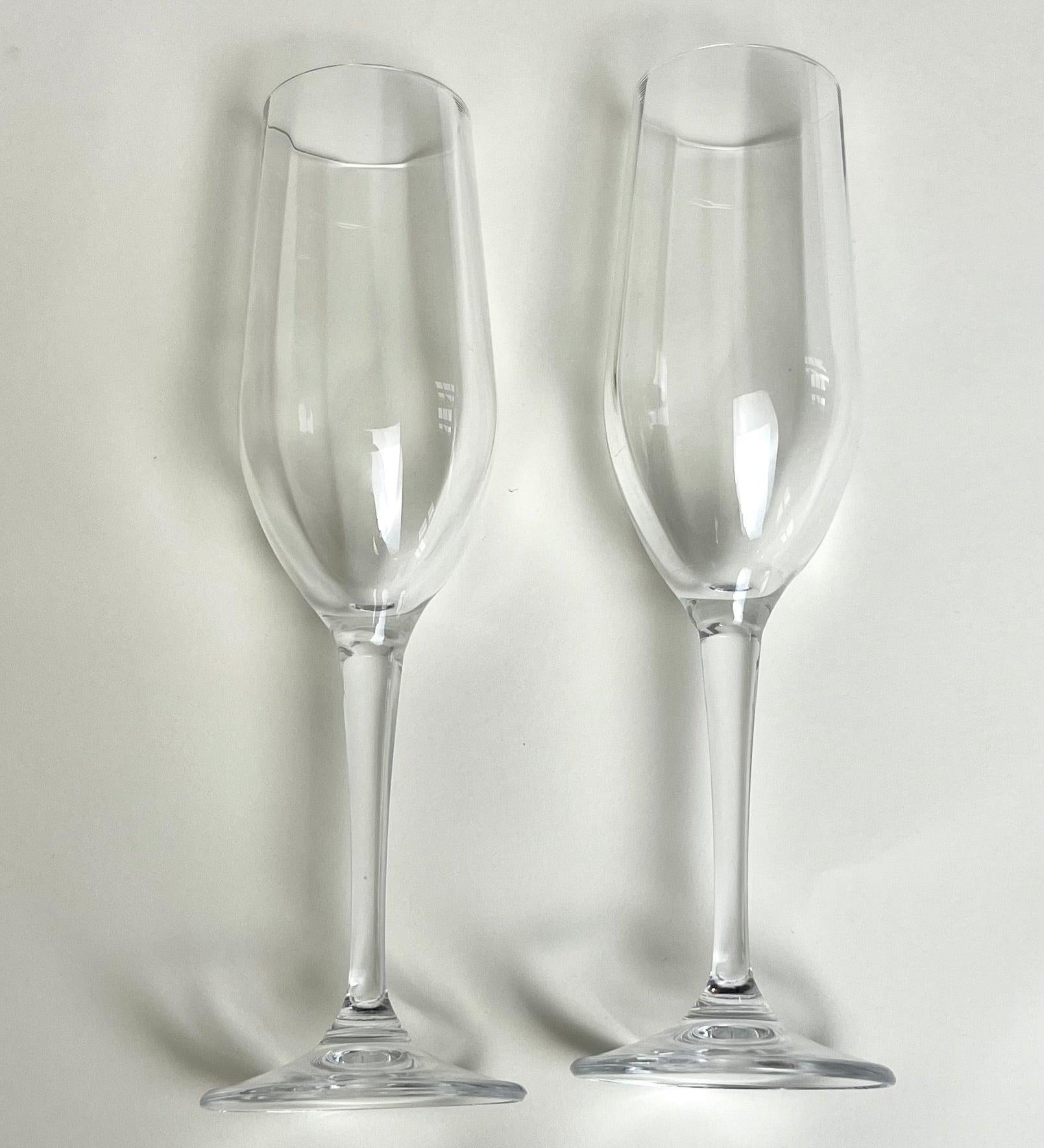 CHAMPAGNE FLUTES I Soft stripe detail I Set of 2 - L'Officina General Store