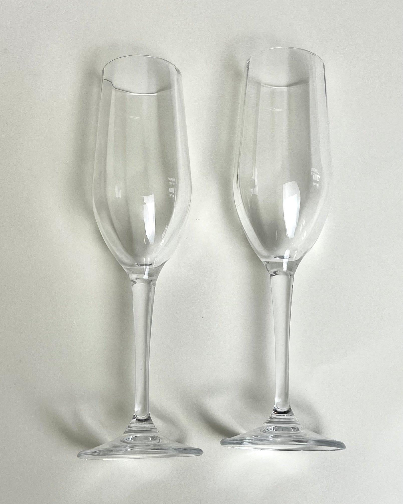 CHAMPAGNE FLUTES I Soft stripe detail I Set of 2 - L'Officina General Store