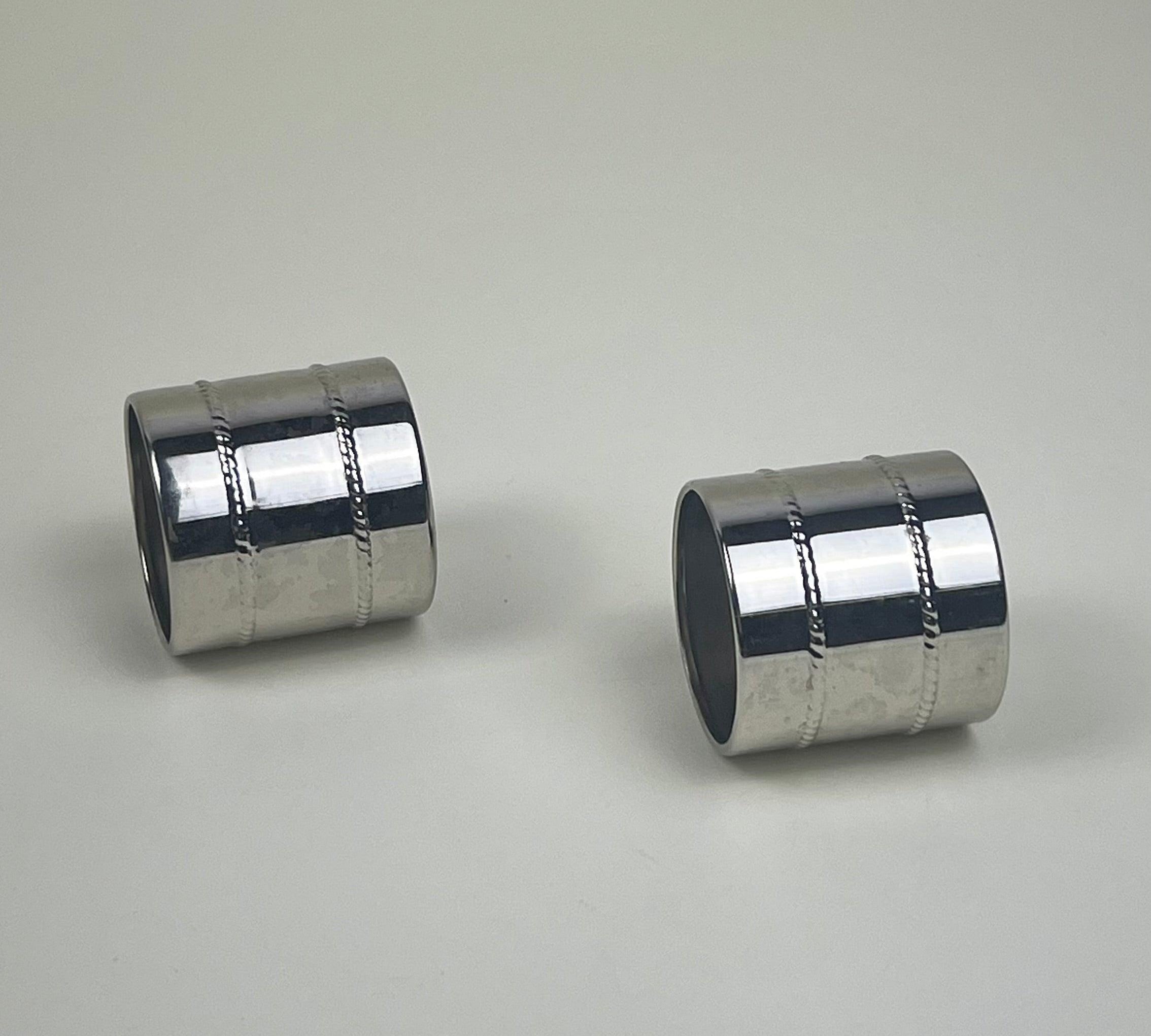 SET OF 2 | STAINLESS STEEL WIDE NAPKIN RINGS - L'Officina General Store