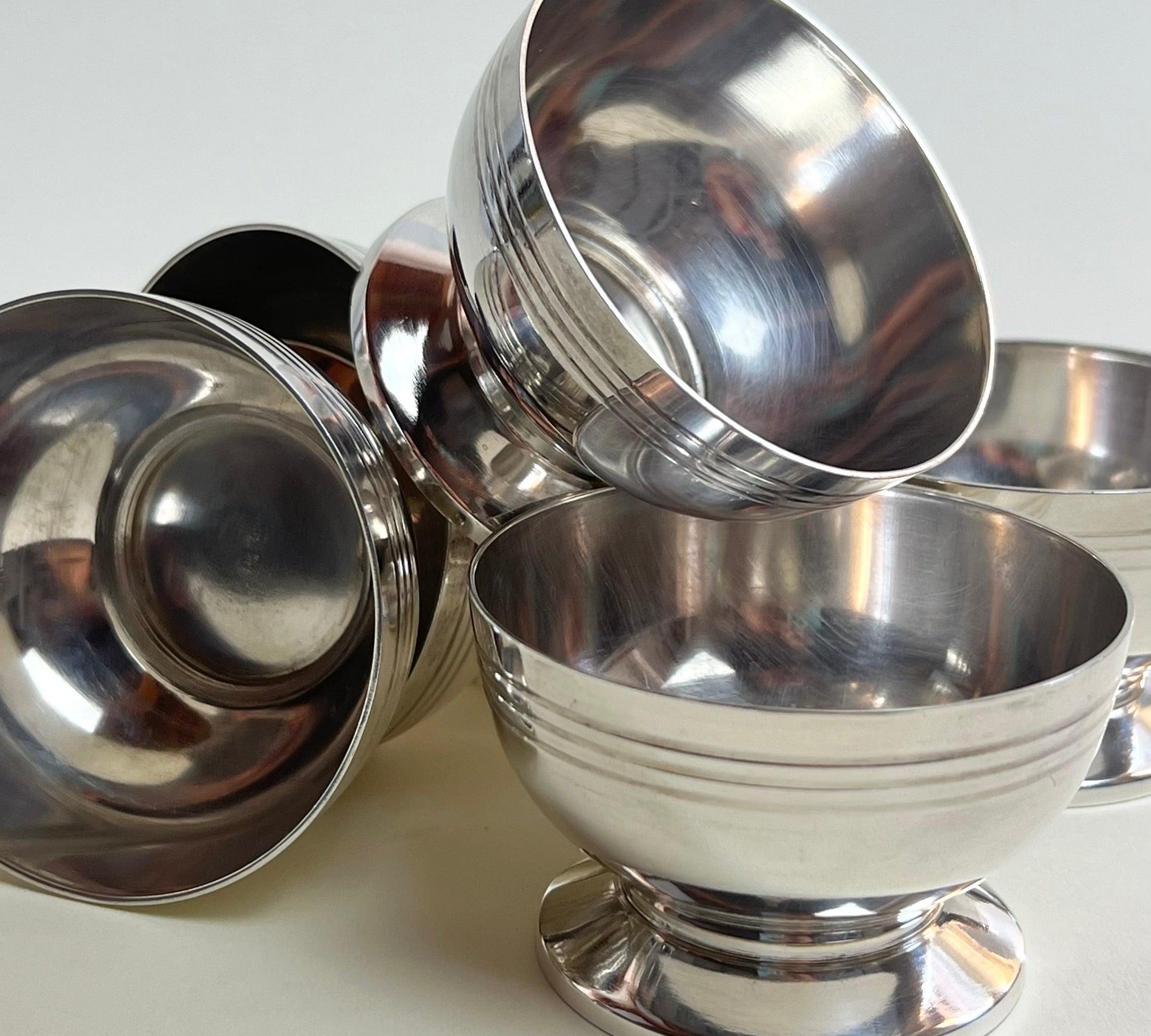 SET OF 6 I SILVER ICE CREAM CUPS - L'Officina General Store