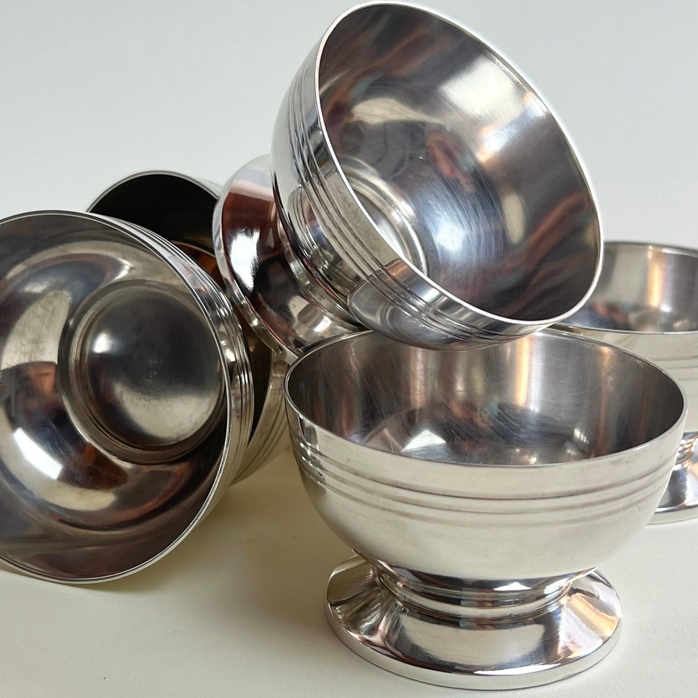 SET OF 6 I SILVER ICE CREAM CUPS - L'Officina General Store