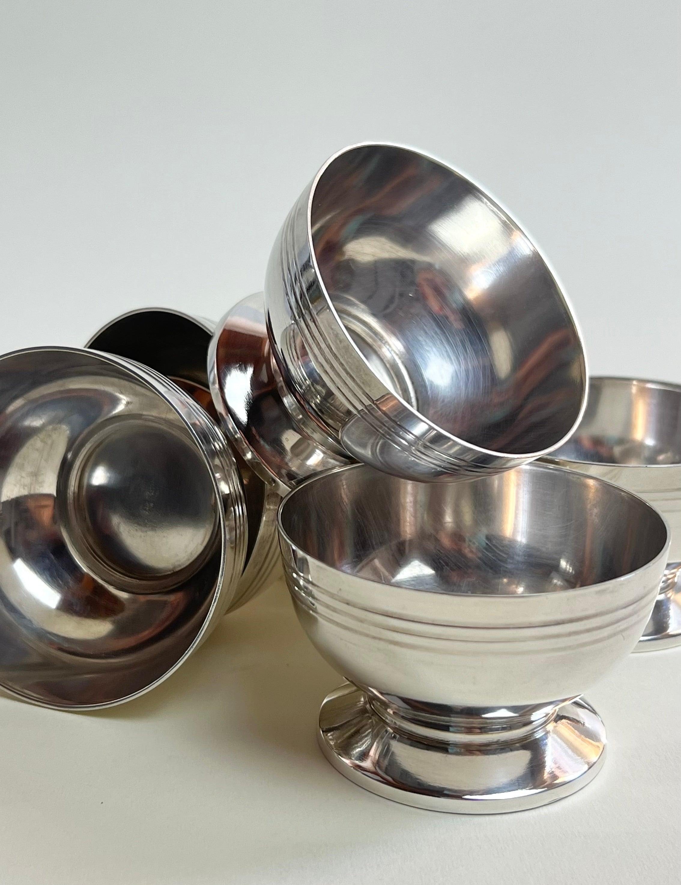 SET OF 6 I SILVER ICE CREAM CUPS - L'Officina General Store