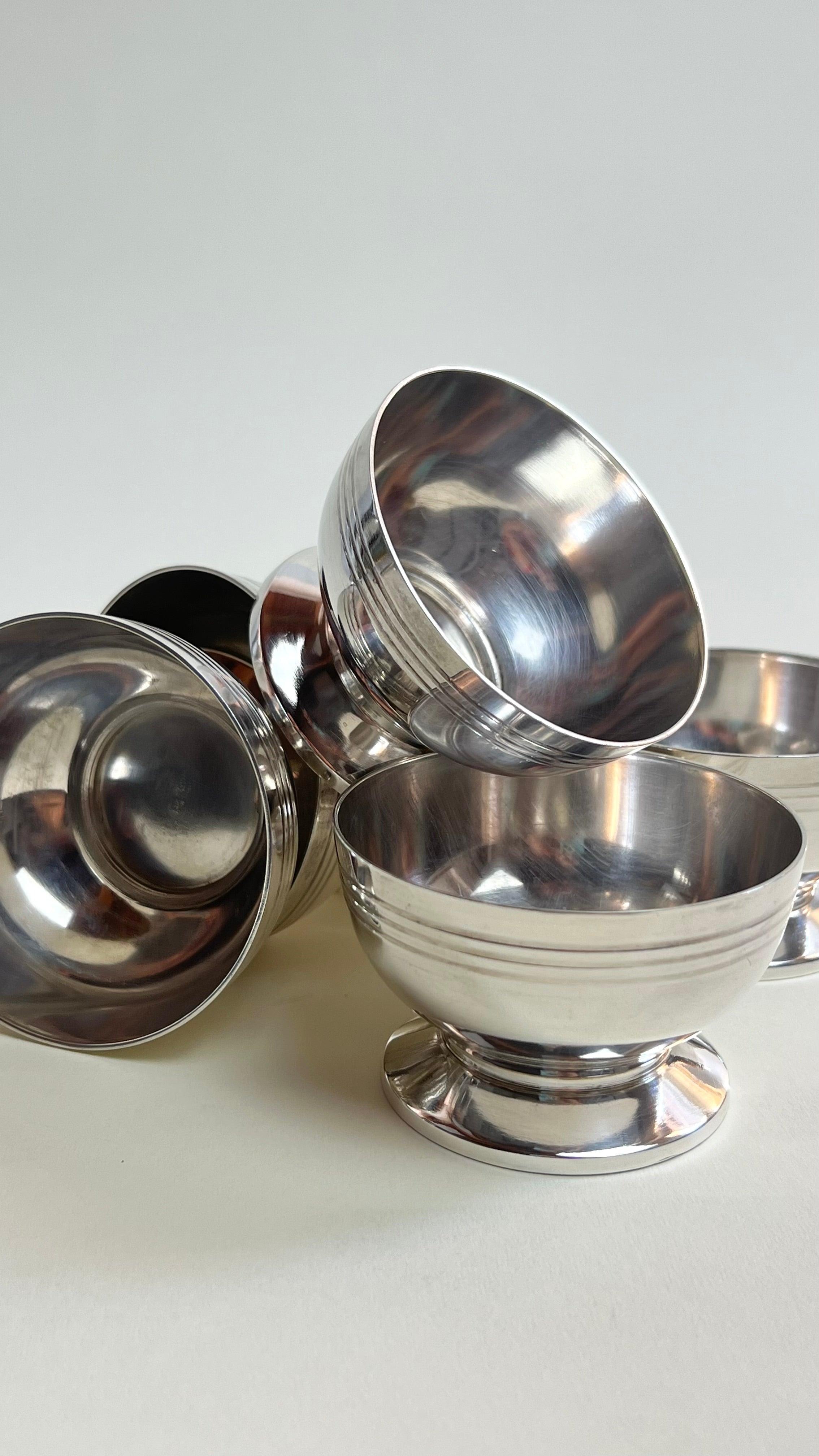 SET OF 6 I SILVER ICE CREAM CUPS - L'Officina General Store