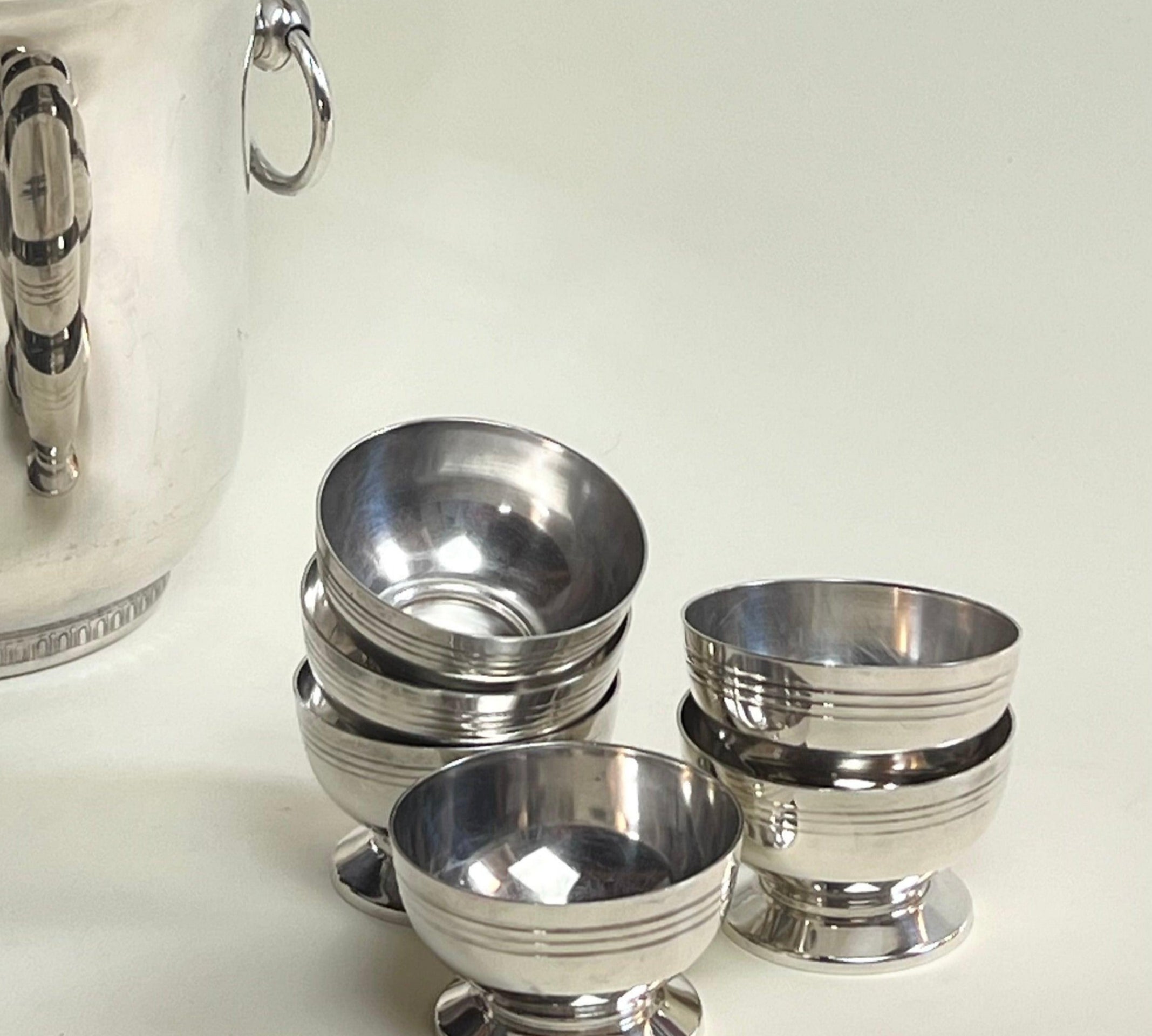 SET OF 6 I SILVER ICE CREAM CUPS - L'Officina General Store