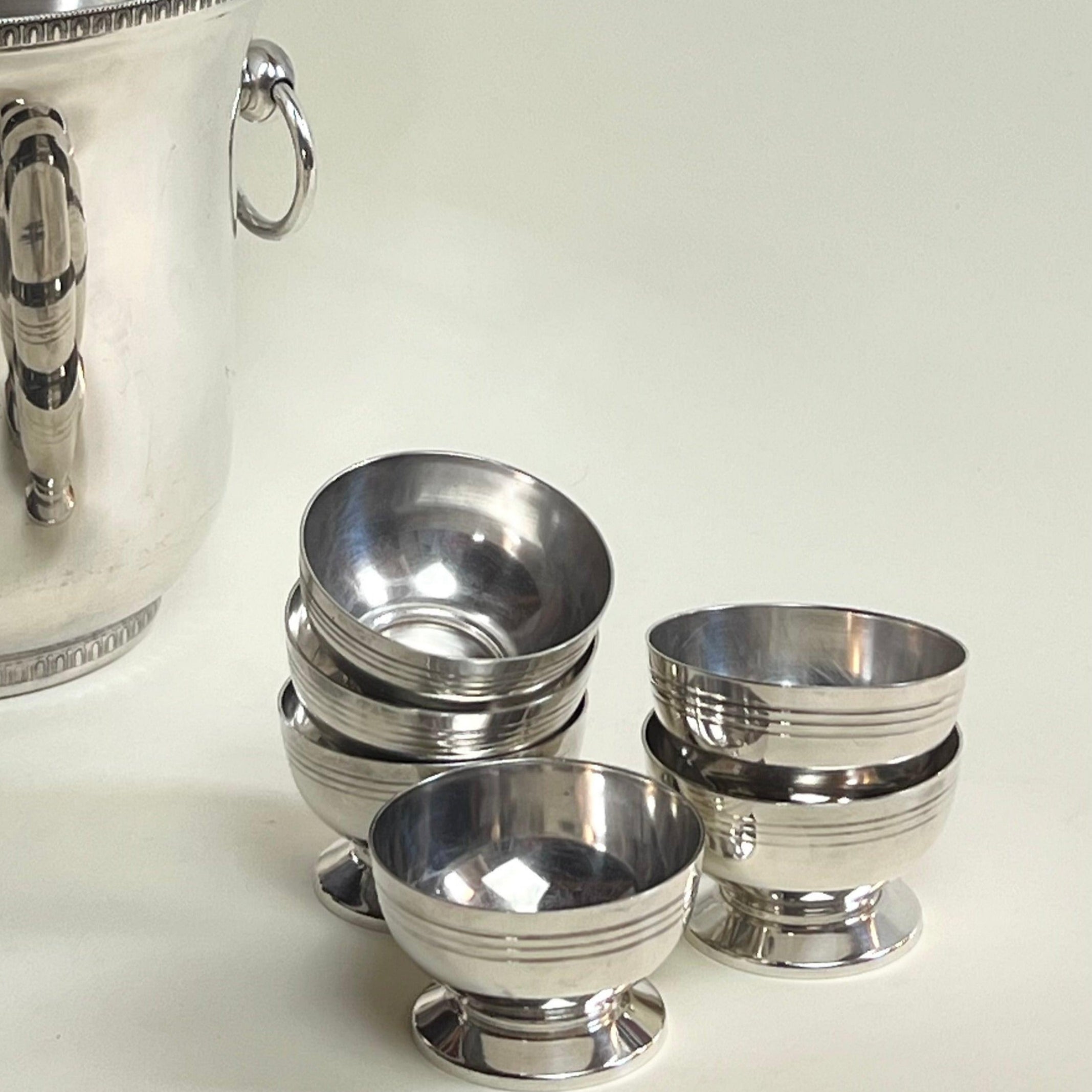 SET OF 6 I SILVER ICE CREAM CUPS - L'Officina General Store