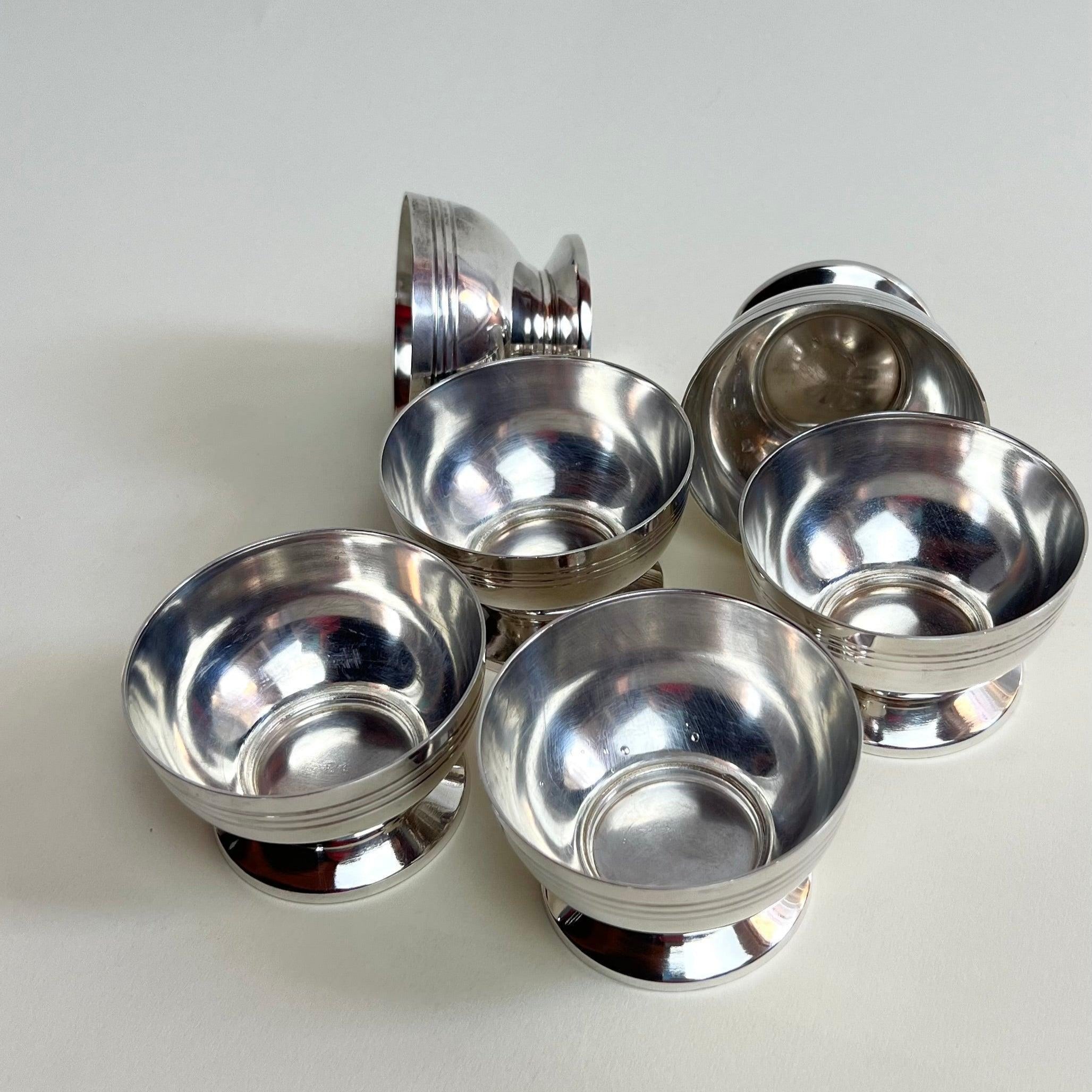 SET OF 6 I SILVER ICE CREAM CUPS - L'Officina General Store