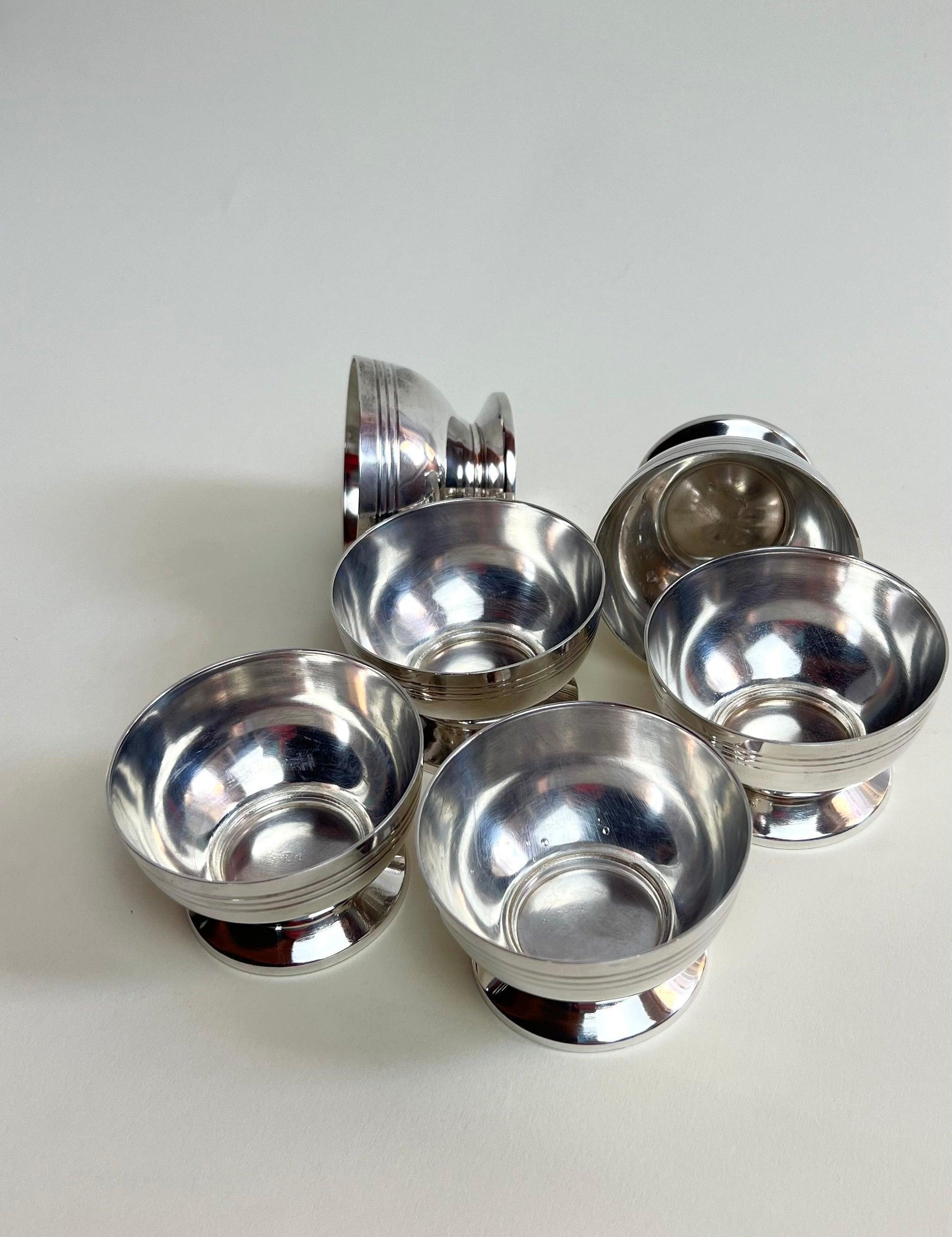 SET OF 6 I SILVER ICE CREAM CUPS - L'Officina General Store